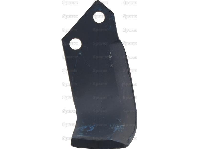 Hardfaced Rotavator Blade LH 80x9mm Height: 215mm. Hole centres: 51mm. Hole Ø: 16.5mm. Replacement for Howard Howard (103523)