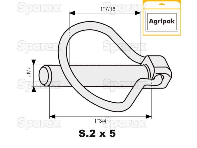 Pear Linch Pin, Pin Ø6mm x 44.5mm (5 pcs. Agripak)