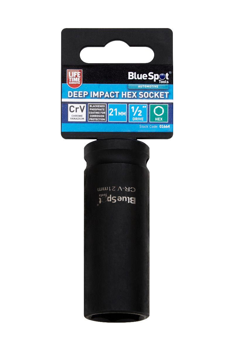 Blue Spot Tools Individual 21mm 1/2" Deep Impact Hex Socket