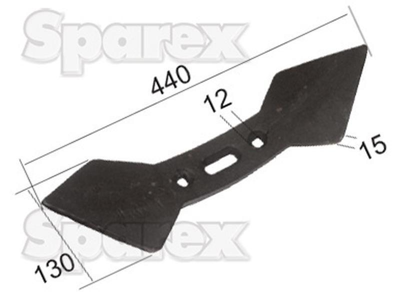 Reversible double heart point 400x135x20mm Hole centres 45/75mm