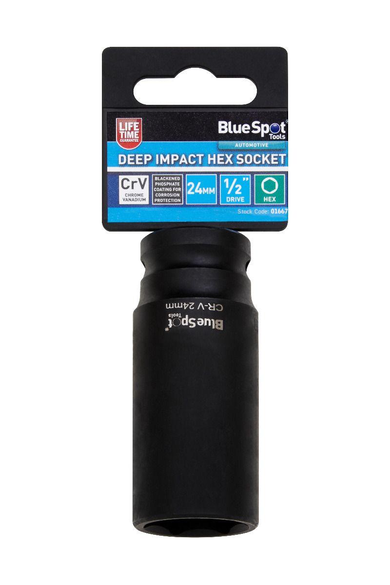 Blue Spot Tools Individual 24mm 1/2" Deep Impact Hex Socket