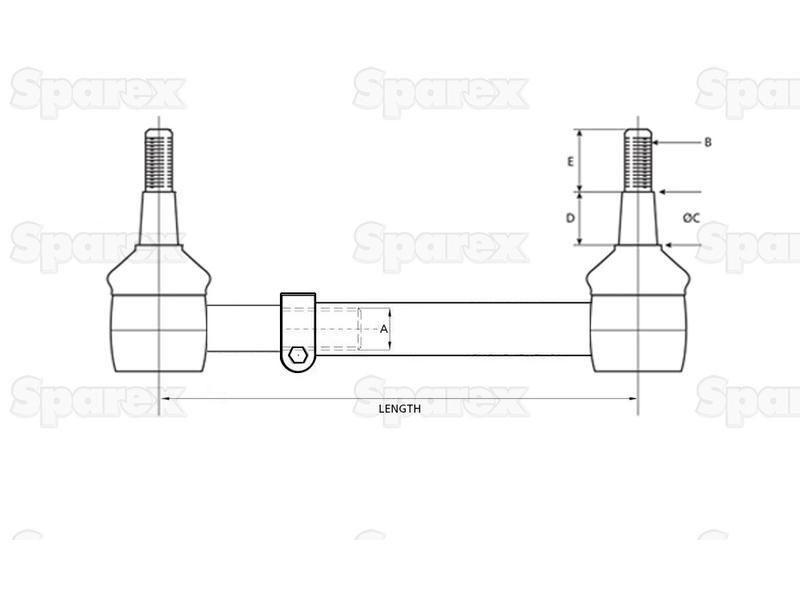 Track Rod/Drag Link Assembly, Length: 1282mm for Ford New Holland 7000 (1000 Series)