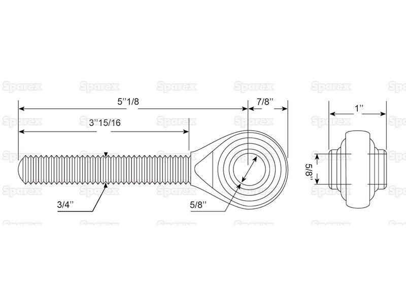 Top Link Ball End - 3/4 UNC - Cat.0