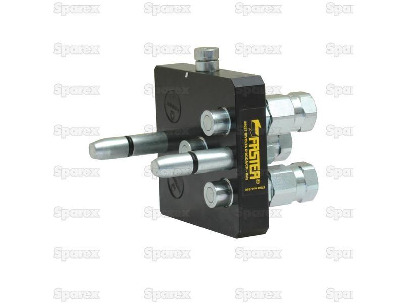 Faster Multiport Coupling - 3 Ports 1/4'' Body x 9/16'' UNF Male Thread (Mobile Part) Faster S.p.A (3P5065-3-A M C)