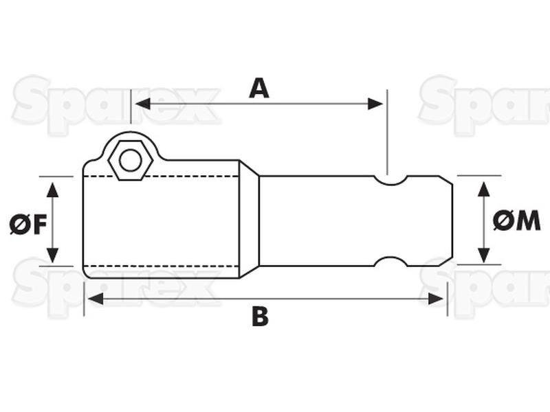 PTO Adaptor - Female spline 1 3/8'' - 6 x Male spline 1 3/8'' - 6 with Quick Release Pin.