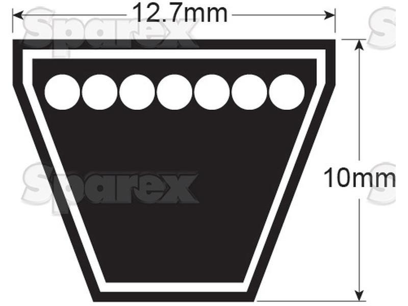 Cogged Raw Edge Belt - XPA Section - Belt No. XPA1450 Bearings Reference (XPA1450)