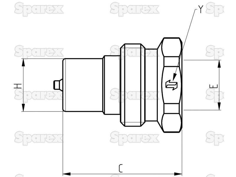 Poppet Valve Coupling Screw - Male - 1/2''BSP - VVS Series Faster S.p.A (VVS 12 GAS M, VVS12GASM)