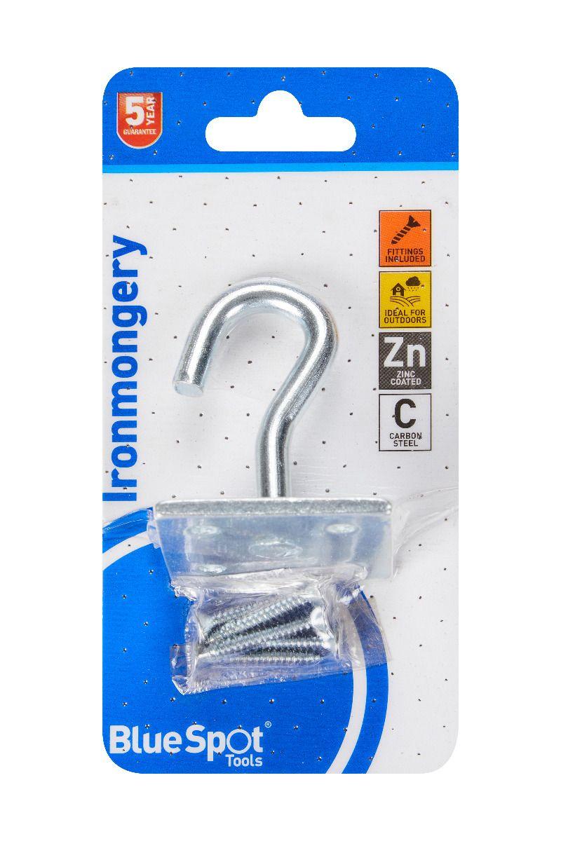 Blue Spot Tools Zinc Plated Hook On Plate 50 X 50mm