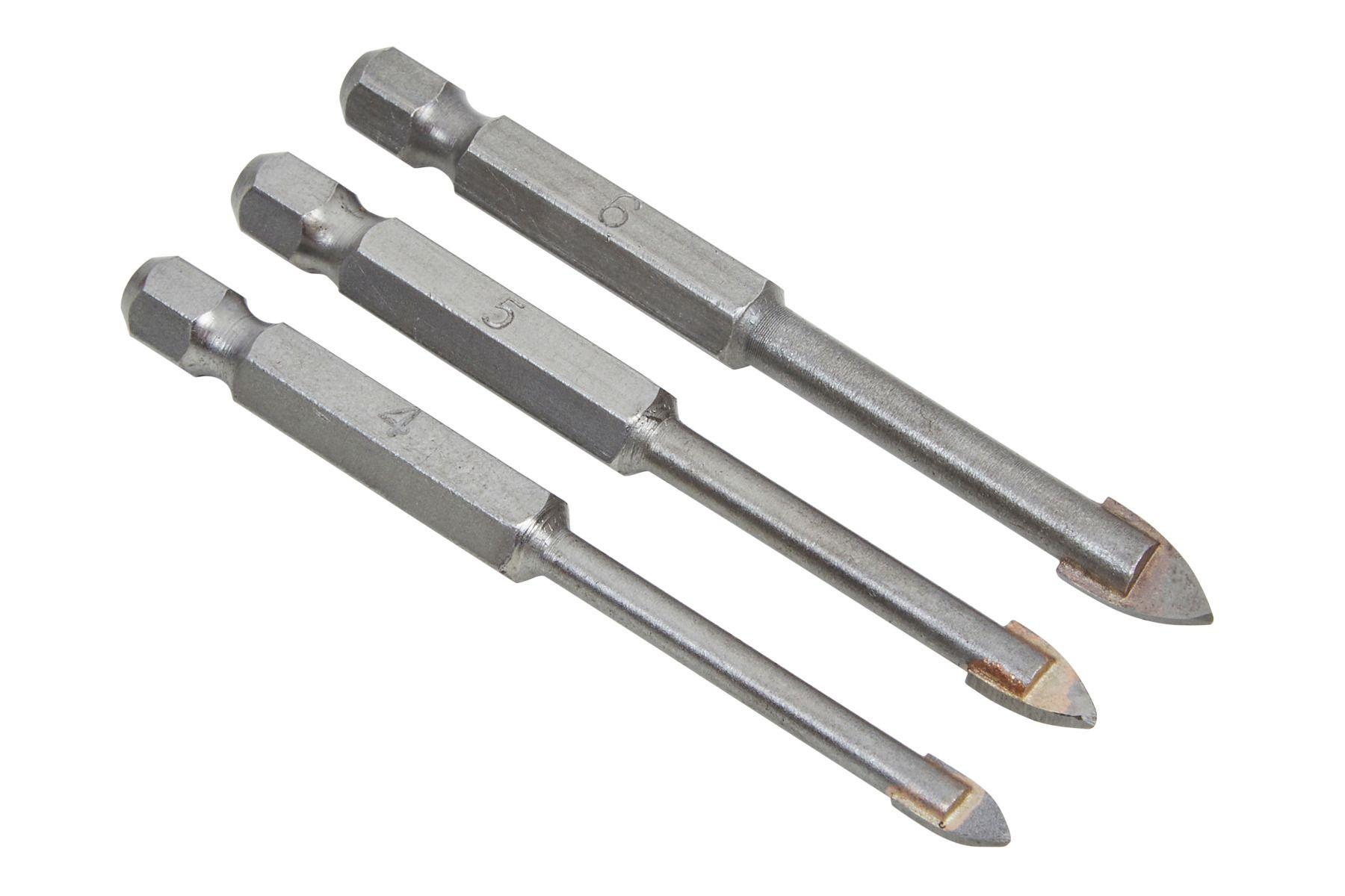 Blue Spot Tools 3 PCE Tile & Glass Drills Hex