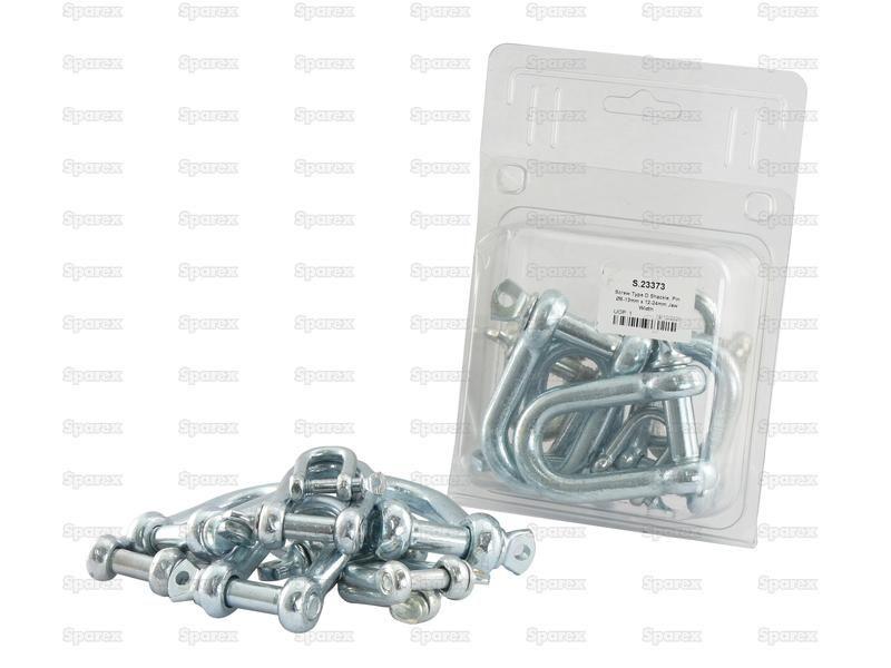 Screw Type D Shackle, Pin Ø6-13mm x 12-24mm Jaw Width (10 pcs. Agripak)