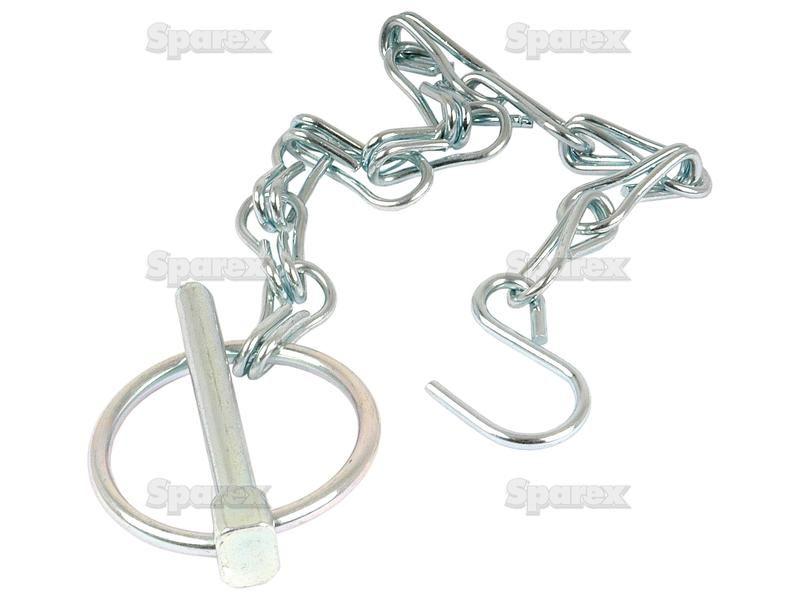 Round Linch Pin, Chain & Hook Assembly, Pin Ø6mm