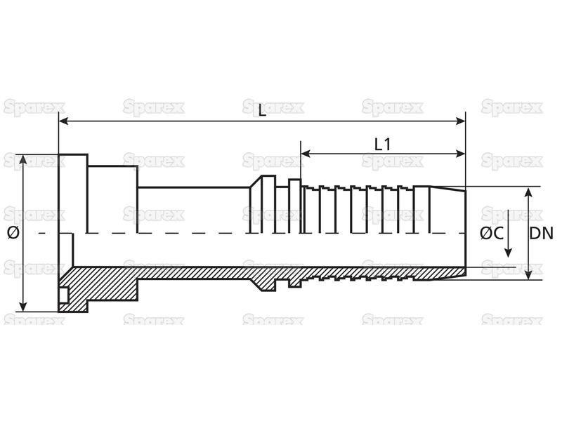 Dicsa 3/4'' x 44.5mm Straight Flange (3000psi)