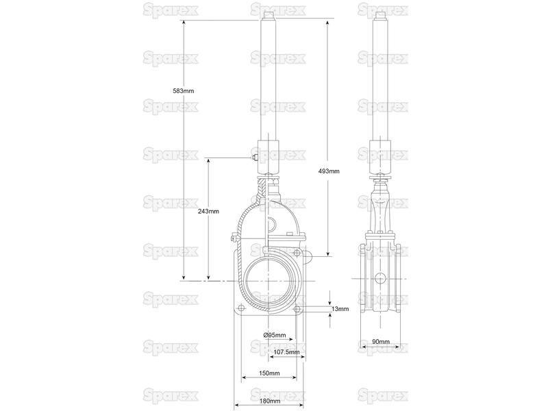 Gate valve with oildynamic double acting ram - Double flanged 4''