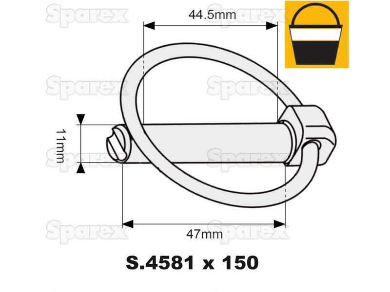 Round Linch Pin, Pin Ø11mm x 47mm (150 pcs. Large Bucket)