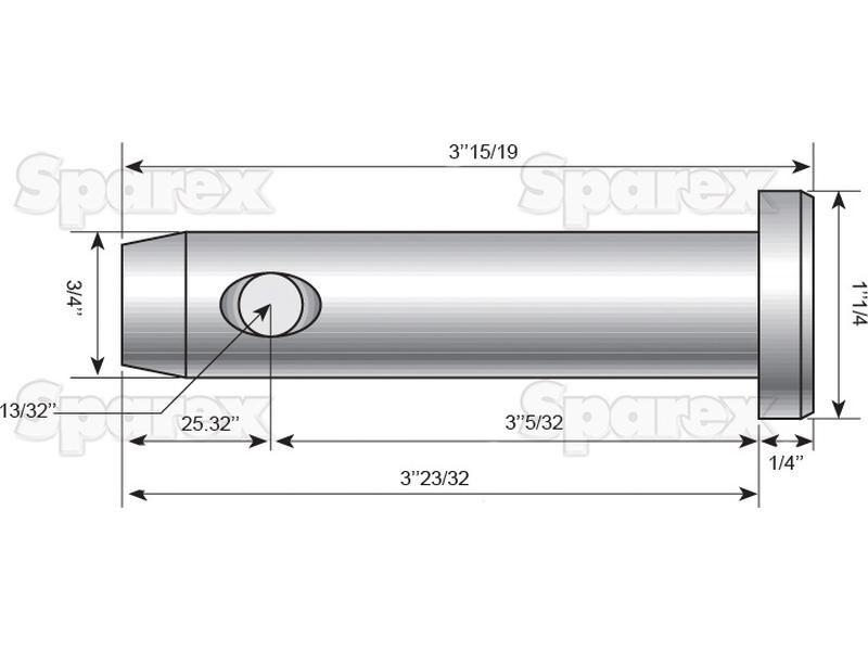 Loader pin 19x80mm Cat.1 for Case IH, David Brown