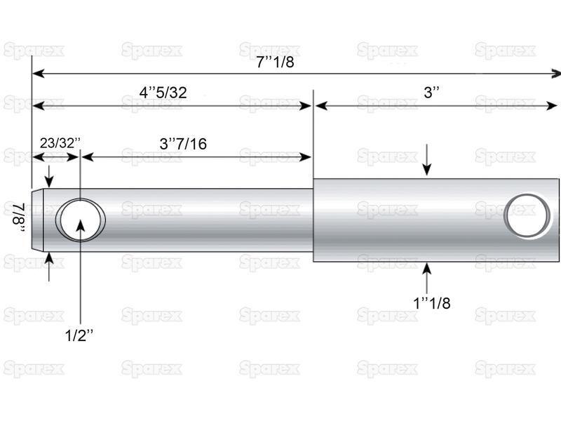 Lower Link Weld On Implement Mounting Pin 22 - 28x181mm Cat. 1/2