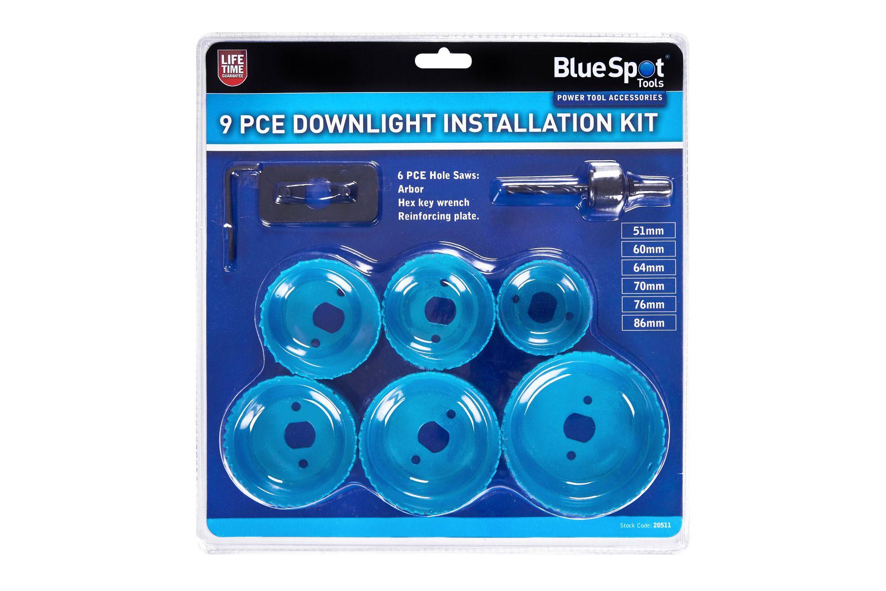 Blue Spot Tools 9 PCE Downlight Installation Kit (51 - 75mm)