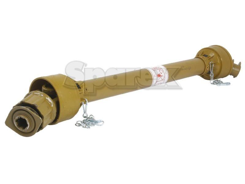 PTO Shaft - (Lz) Length: 880mm, 1 3/8'' x 6 Spline Q.R. to 1 3/8'' x 6 Spline Overunning Clutch