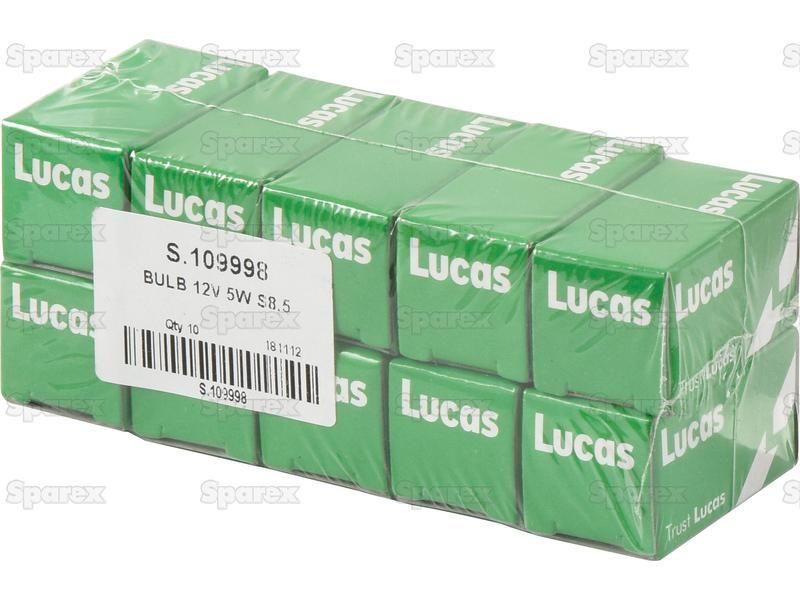 Halogen Stop/Tail Bulb, 12V, 5W, SV8.5 Base Lucas (254, LLB254)