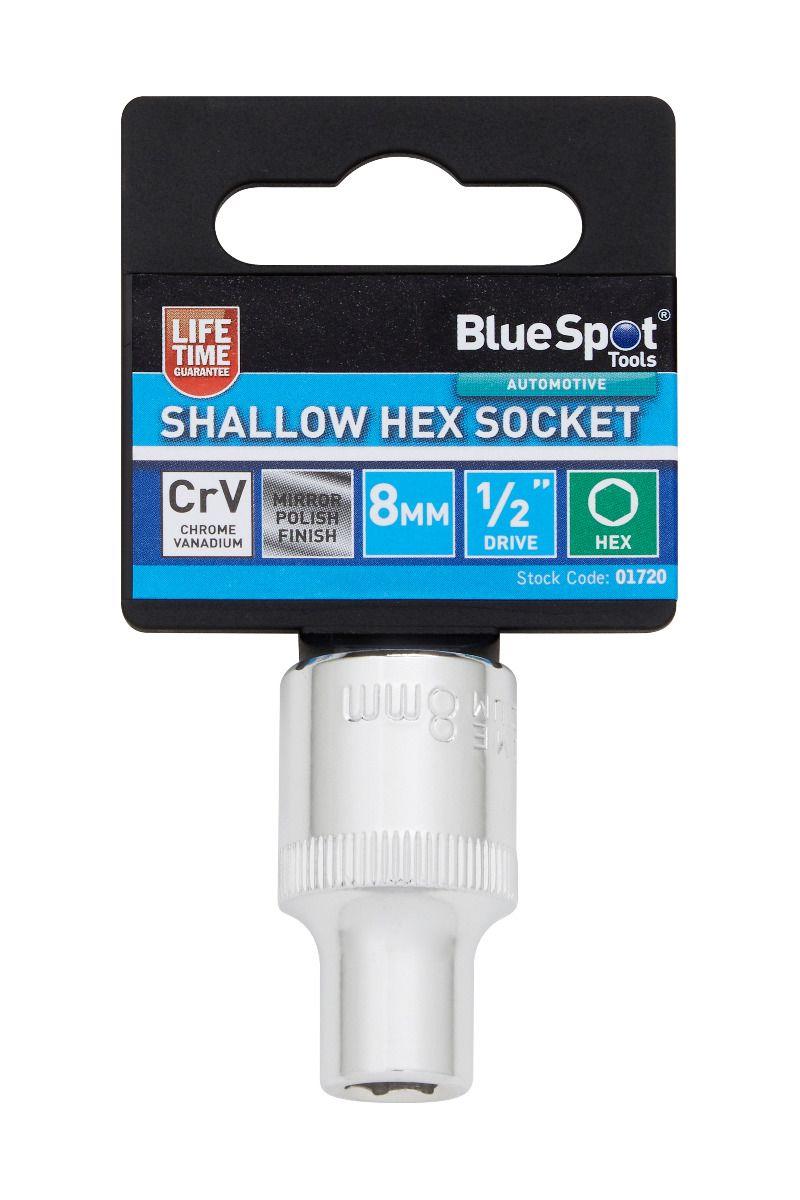 Blue Spot Tools Individual 8mm 1/2" Shallow Hex Socket
