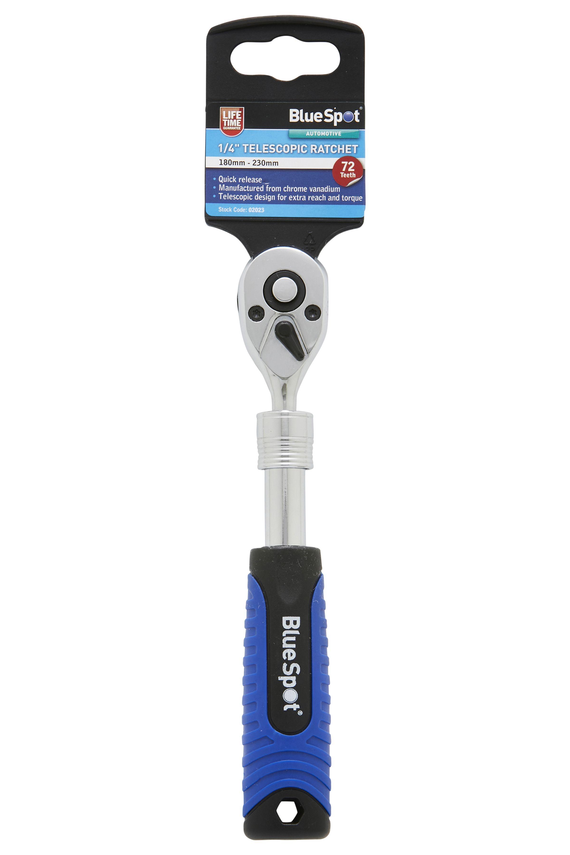 Blue Spot Tools 1/4" Telescopic Ratchet (180mm-230mm) (72 Teeth)