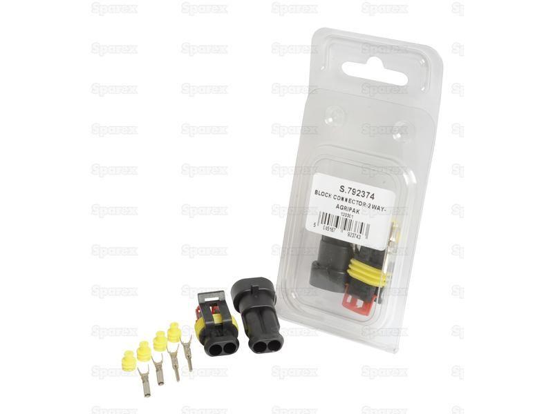 Superseal Block Connector-2 Way Kit (1pc male / 1pc female) Agripak