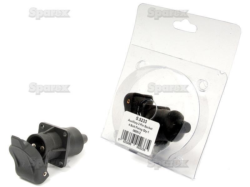 Auxiliary 3 Pin Socket 4 Bolt Fix Agripak