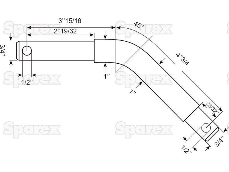 Top Link Pin - Cranked 19mm Cat.1/2