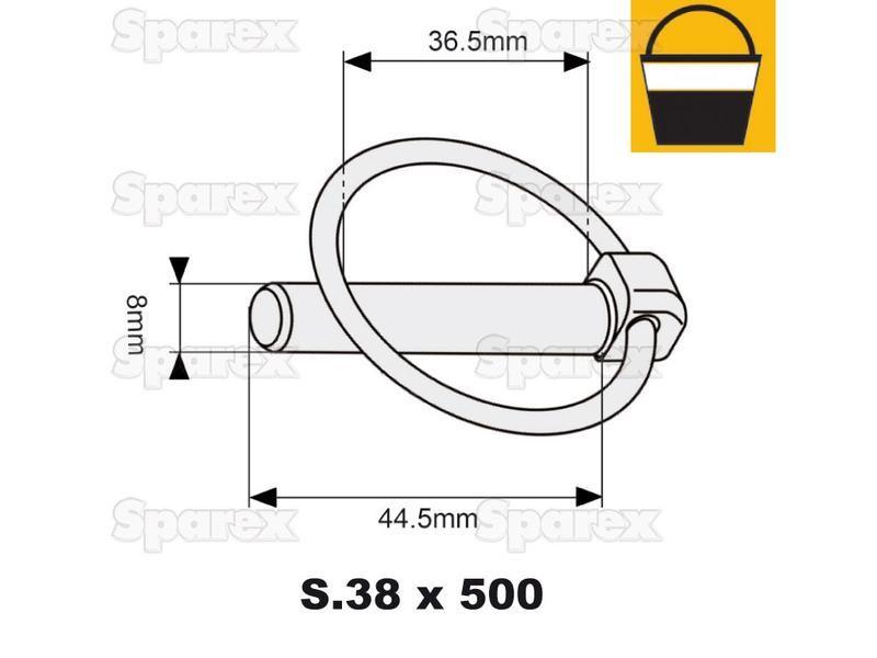 Round Linch Pin, Pin Ø8mm x 44.5mm (500 pcs. Large Bucket)