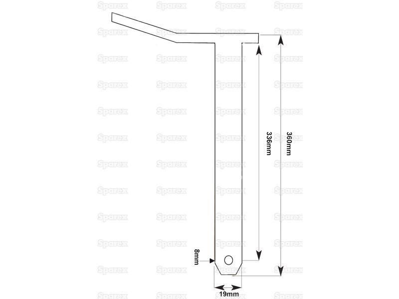 Swinging Drawbar Hinge Pin 19x336mm for Massey Ferguson 765 (Pre 100 Series (1947 - 65))