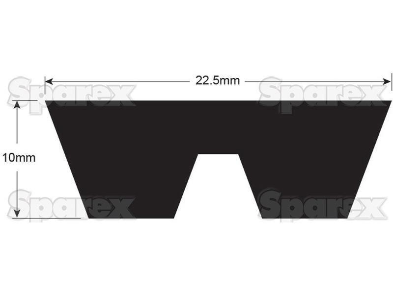 Kraft Band Belt - AVX Section - Belt No. 2AVX10x1550 (Number of Ribs: 2) for Deutz-Fahr, Belt References
