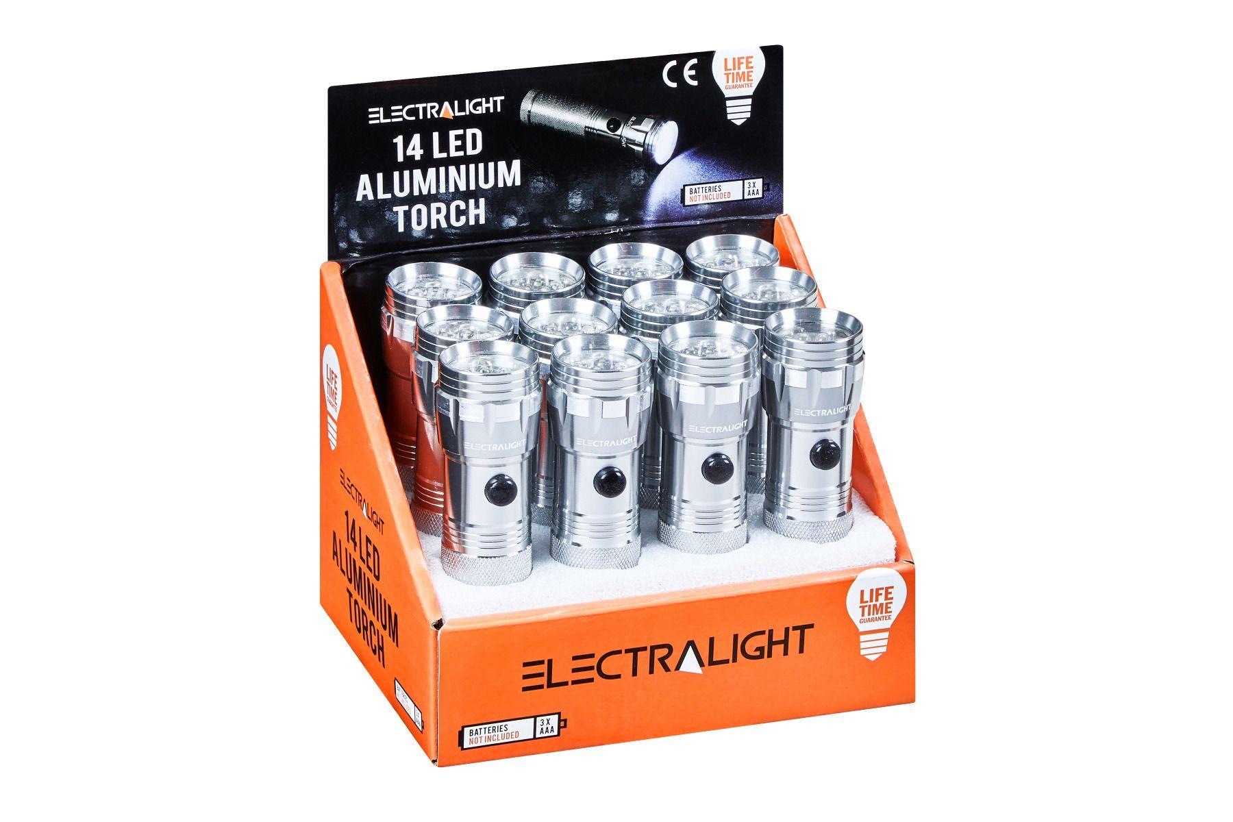 Electralight 14 LED Aluminium Torch (70 Lumens) No Batteries