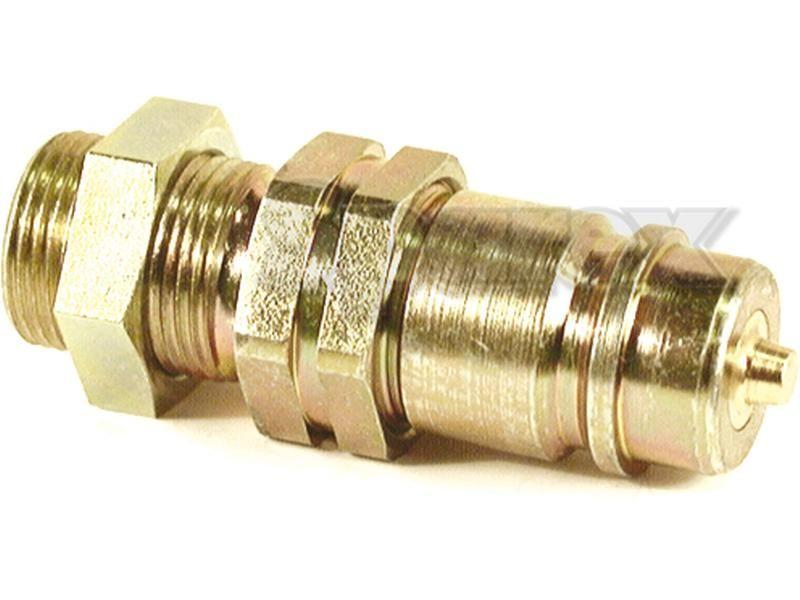 Stauff Quick Release Hydraulic Coupling Male 1/2'' Body x M22 x 1.50 Metric Male Bulkhead PARKER HANNIFIN (4V14E6X5-B)