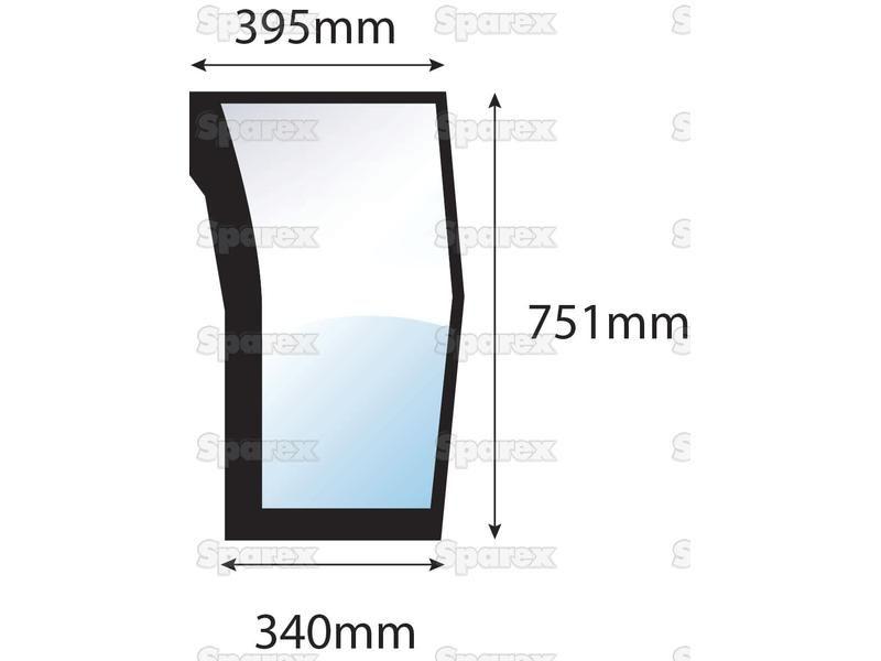 Lower Front Glass RH for Massey Ferguson