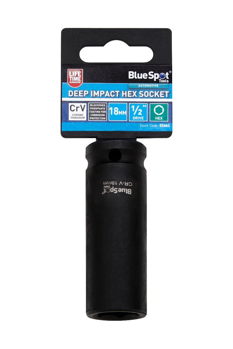 Blue Spot Tools Individual 18mm 1/2" Deep Impact Hex Socket