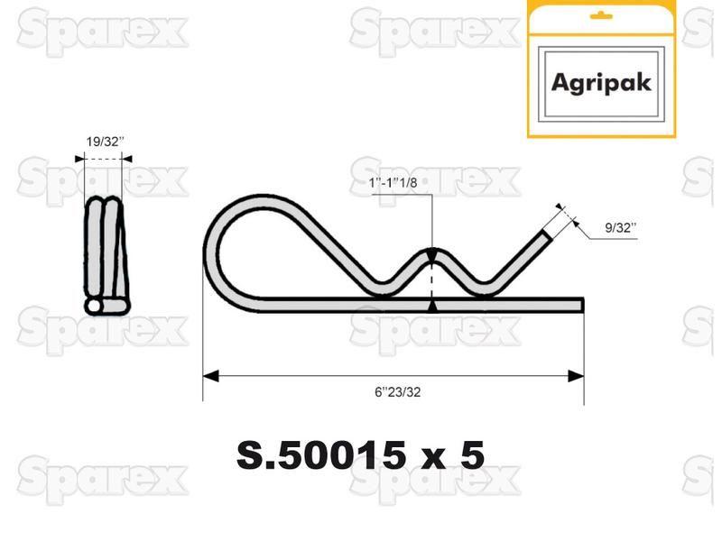 Double Wound Grip Clip, Clip Ø7mm x 150mm