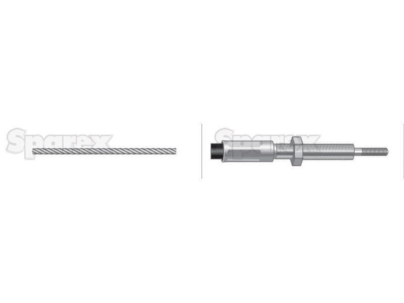 Engine Stop Cable - Length: 1245mm, Outer cable length: 1080mm. for Case IH