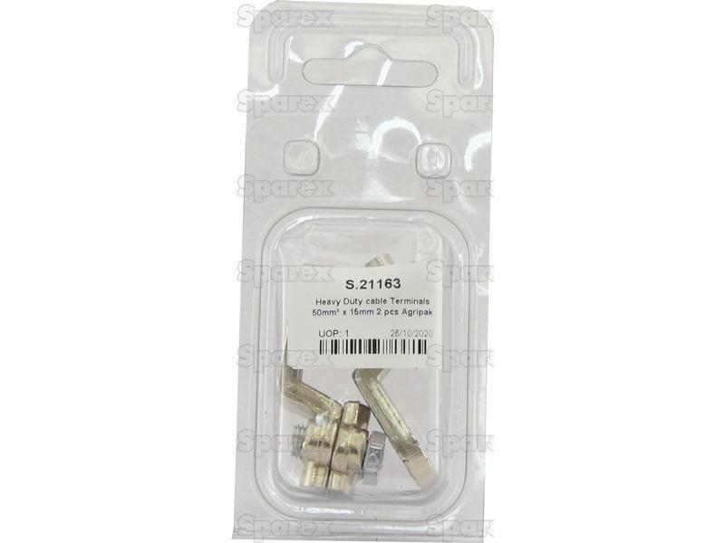 Heavy Duty cable Terminals 50mm°² x 15mm 2 pcs Agripak