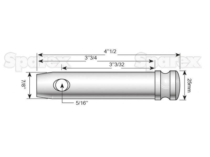 Lower Link Pin (Cat. 1) | Pin Ø: 7/8". Working Length: 39mm. Length: 78mm