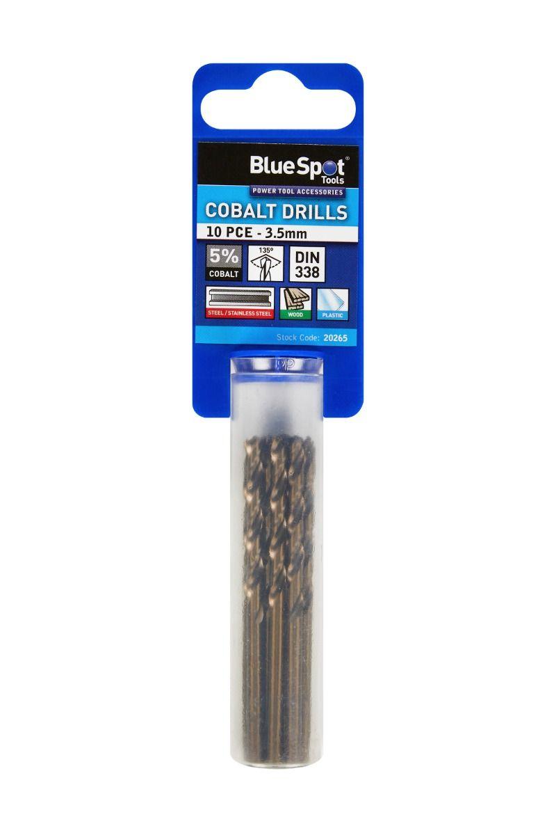 Blue Spot Tools 10 PCE Cobalt Fully Ground 3.5mm Drills