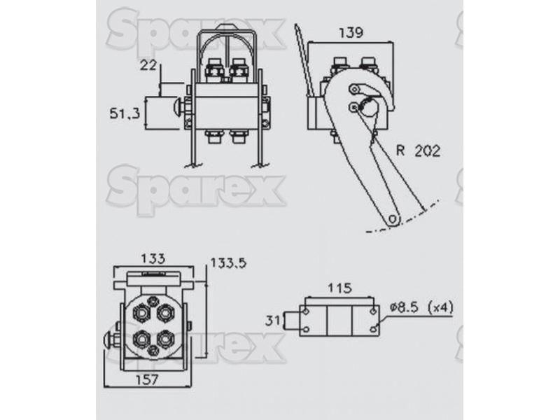 Faster Multiport Coupling - 4 Ports 3/8'' Body x 1/2'' BSP Female Thread (Fixed Part) Faster S.p.A (2P506G-4-12G FC, 2P506G412GFC, 2P506G-4-12GFC)