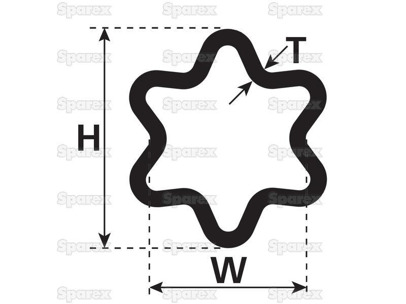 PTO Tube - Star Profile, Length: 1M (S5) Claas, La Magdalena, Walterscheid