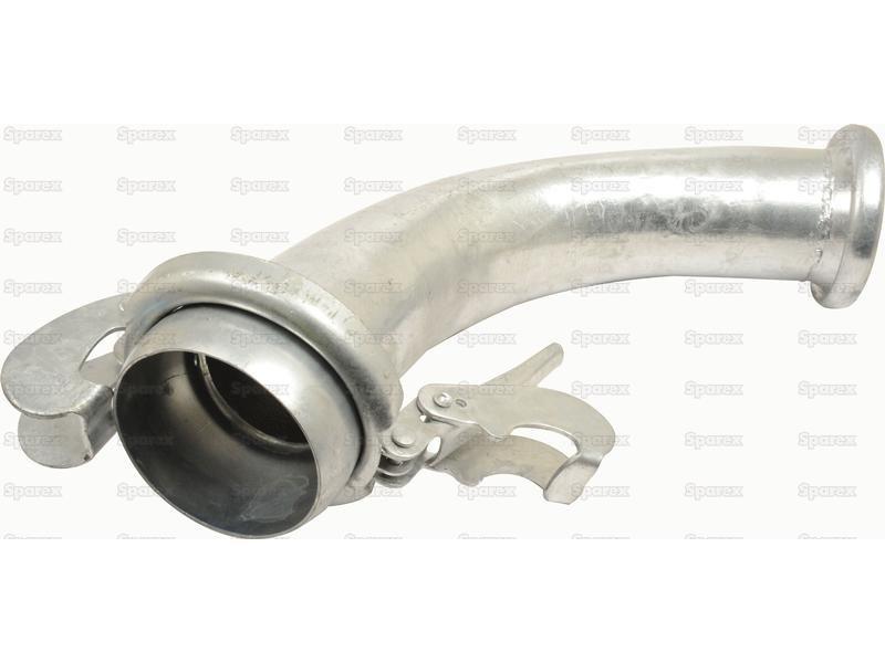Male & Female Coupling with 90° Galvanised Bend 6" Galvanised B | Bauer