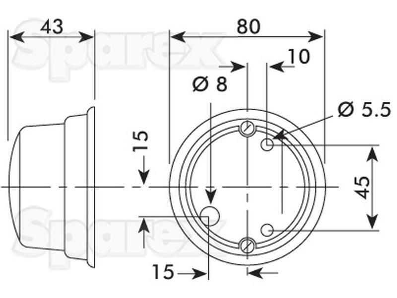 Halogen Marker Light - Front Facing, 12V () HELLA LTD (2PF001259631)