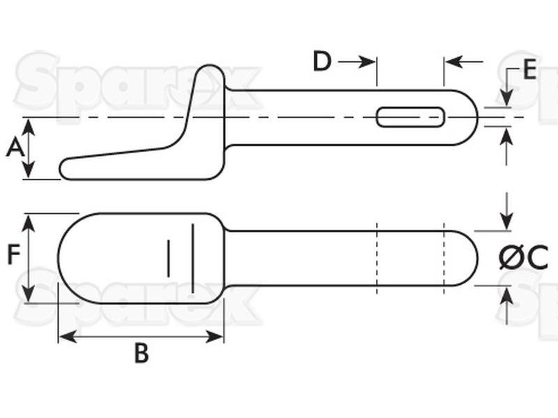 GUDGEON-WELD ON- 1/2''LONG