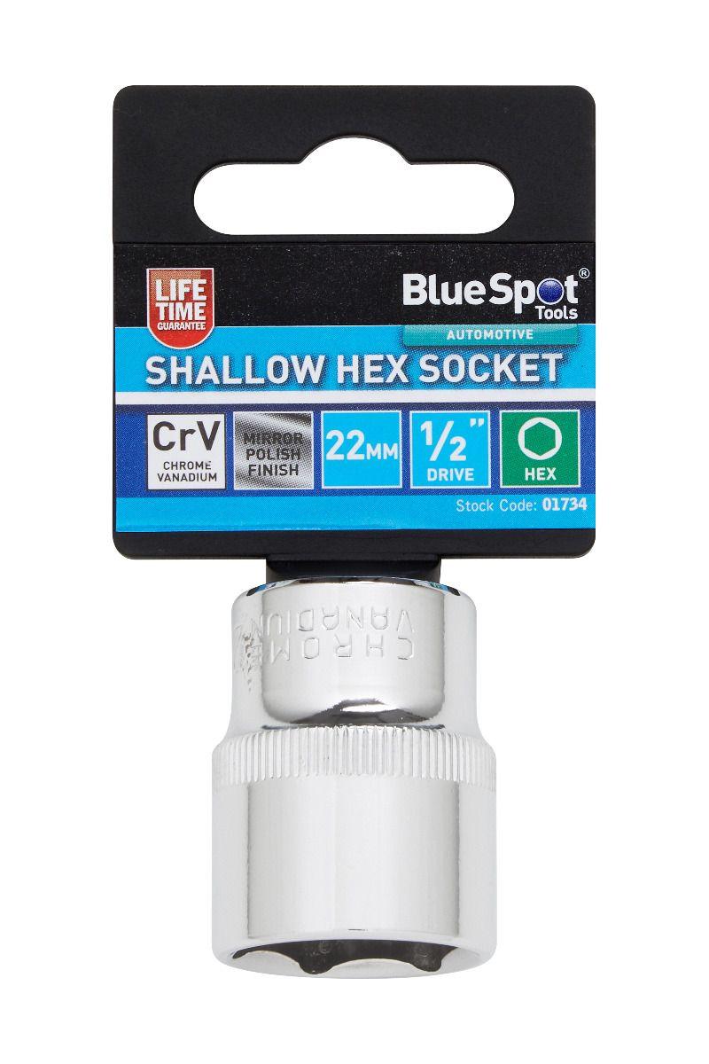 Blue Spot Tools Individual 22mm 1/2" Shallow Hex Socket