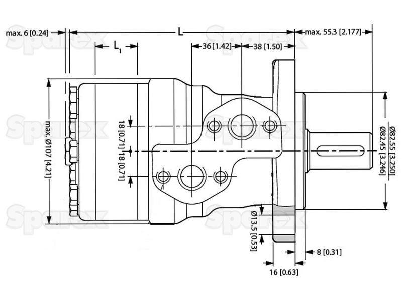 Orbital Hydraulic Motor Danfoss (11185537, 1510710, OMR50, OMR501510710)