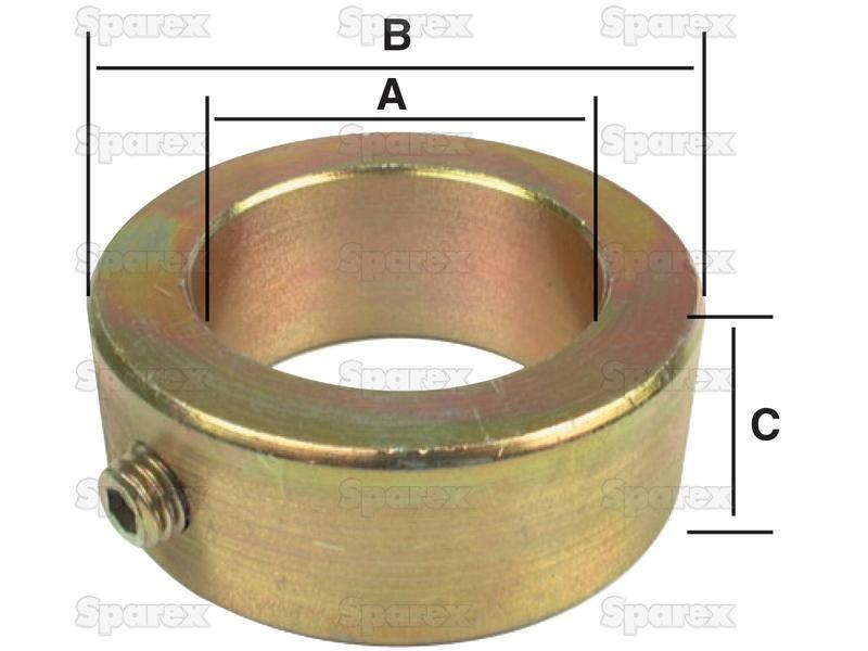 Imperial Shaft Locking Collar, ID: 1 1/8'', OD: 1 3/4'', Height: 13/16''. Ford New Holland (82848332, E5NN9403102AA)