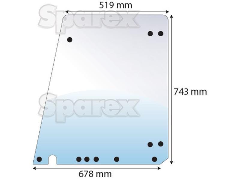 Door Glass Fendt (297 810 030 500, 297810030500)