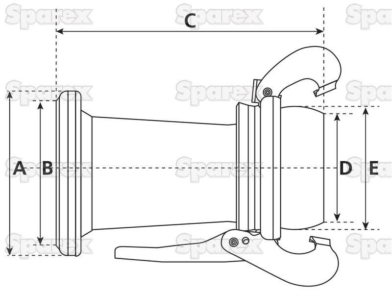 Reducer 6" Female - 4" Male Galvanised B | for Bauer Slurry Equipment